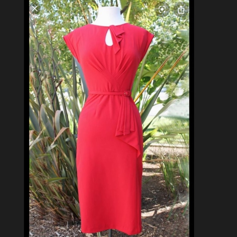 Stop Staring! Red Belted Dress- Size XS.